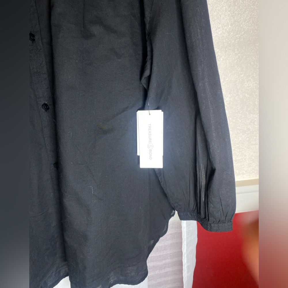 NWT Treasure & Bond Gauzy Cotton Blouse Size Large - Picture 3 of 10